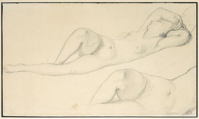 Een Liggend Vrouwelijk Naakt door Jean Auguste Dominique Ingres