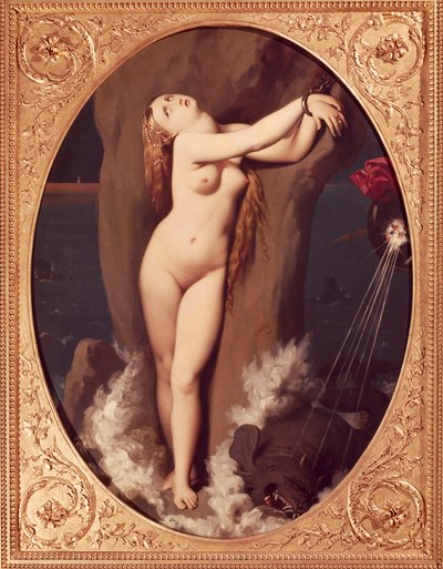 Angelica geketend door Jean Auguste Dominique Ingres (1780-1867), eerste versie van Ruggiero die Angelica redt door Jean Auguste Dominique Ingres