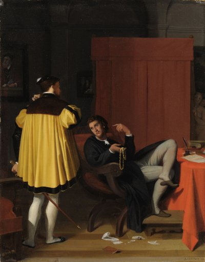 Aretino en de gezant van Karel V door Jean Auguste Dominique Ingres