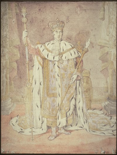 Karel X in zijn kroningsgewaden door Jean Auguste Dominique Ingres