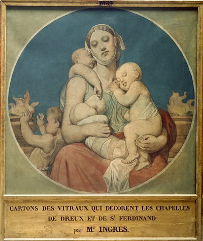 Ontwerp voor de glas-in-loodramen van de Kapel van St. Ferdinand in Parijs door Jean Auguste Dominique Ingres