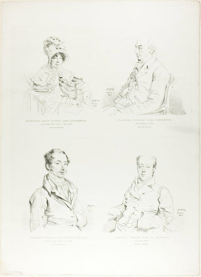 Vier familieportretten door Jean Auguste Dominique Ingres