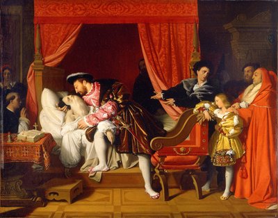 Francis I ontvangt de laatste adem van Leonardo da Vinci door Jean Auguste Dominique Ingres