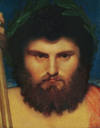 Hoofd van Jupiter, studie voor Jupiter en Thetis, 1810 door Jean Auguste Dominique Ingres