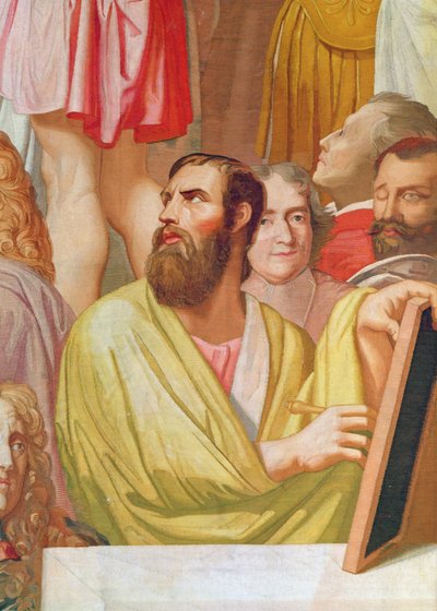 Hulde aan Homerus (detail onderaan rechts) (wandtapijt) door Jean Auguste Dominique Ingres