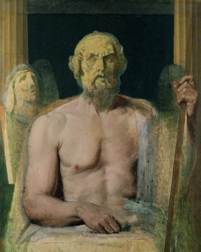 Homerus, studie voor De Apotheose van Homerus, 1826-27 door Jean Auguste Dominique Ingres