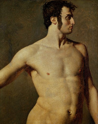 Mannelijke torso, ca. 1800 door Jean Auguste Dominique Ingres