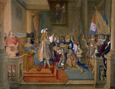 Maarschalk Berwick ontvangt van koning Filips V van Spanje de Orde van het Gulden Vlies, 1864 door Jean Auguste Dominique Ingres
