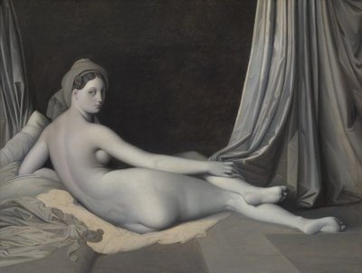 Odalisque in Grisaille door Jean Auguste Dominique Ingres