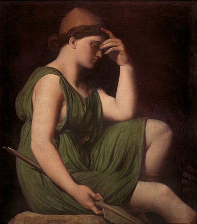 Odysseus, studie voor de Apotheose van Homerus, c.1850 door Jean Auguste Dominique Ingres