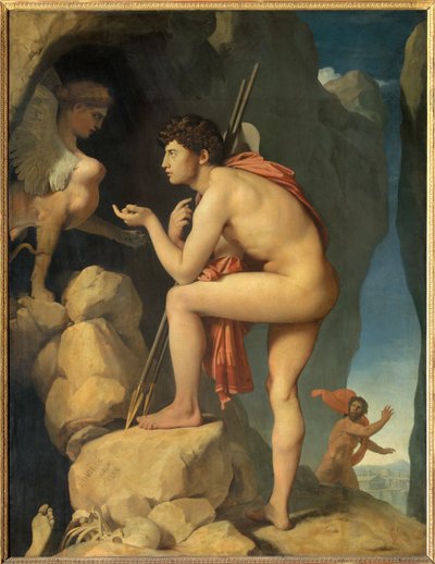 Oedipus verklaart het raadsel van de sfinx door Jean Auguste Dominique Ingres