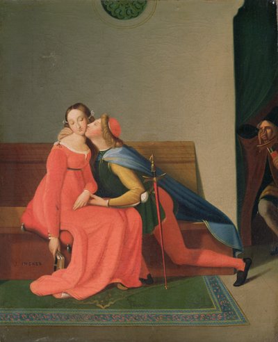 Paolo en Francesca door Jean Auguste Dominique Ingres