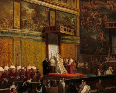 Paus Pius VII in de Sixtijnse Kapel. 1814 door Jean Auguste Dominique Ingres