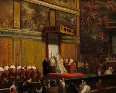 Paus Pius VII in de Sixtijnse Kapel door Jean Auguste Dominique Ingres