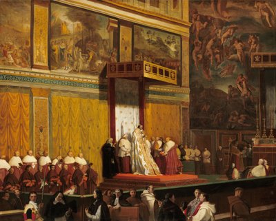 Paus Pius VII in de Sixtijnse Kapel door Jean Auguste Dominique Ingres