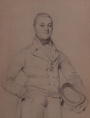 Portret van Admiraal Sir Fleetwood Broughton Reynolds Pellew (1789-1861) door Jean Auguste Dominique Ingres