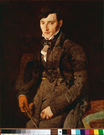 Portret van Jean Pierre François Gilibert. Onvoltooid schilderij dat een jeugdvriend van de schilder afbeeldt aan wie hij veel brieven schreef. Schilderij door Jean Auguste Dominique Ingres door Jean Auguste Dominique Ingres