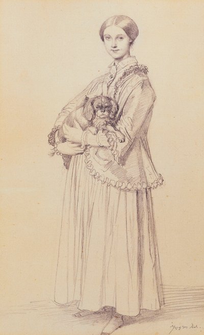Portret van juffrouw Marie Reiset, later Vicomtesse Adolphe-Louis-Edgar de Segur-Lamoignon, 1850 door Jean Auguste Dominique Ingres
