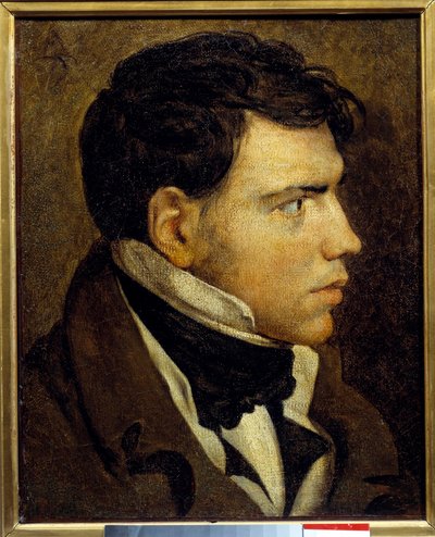 Portret van een jonge man. Schilderij door Jean Auguste Dominique Ingres (1780-1867) 19e eeuw. Bayonne, Musee Bonnat door Jean Auguste Dominique Ingres