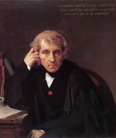 Portret van de componist Luigi Cherubini 1760-1842 door Jean Auguste Dominique Ingres