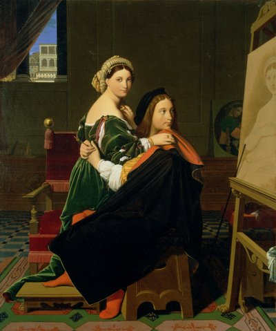 Raphael en de Fornarina, 1814 door Jean Auguste Dominique Ingres