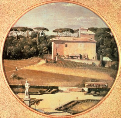 Casino van Raphael gezien vanaf Villa Borghese in Rome door Jean Auguste Dominique Ingres