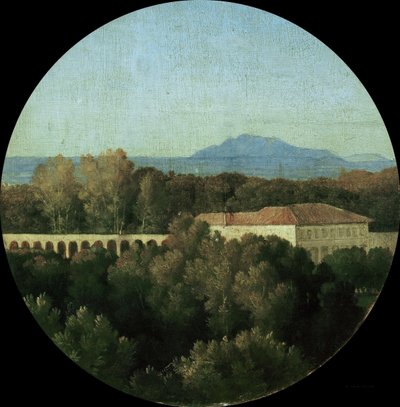 Romeins landschap met aquaduct van de Villa Borghese, 1807 door Jean Auguste Dominique Ingres
