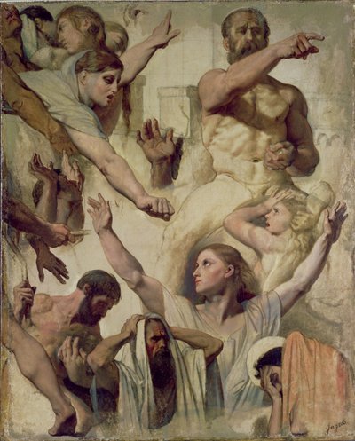 Studies voor Het Martelaarschap van St. Symphorien (Heilige, Moeder en Proconsul) door Jean Auguste Dominique Ingres