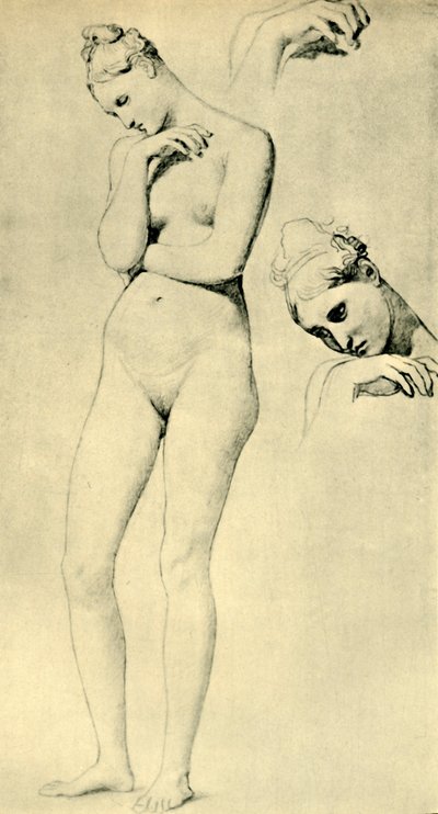 Studies voor de figuur van Stratonice, ca. 1834-1840, 1943 door Jean Auguste Dominique Ingres