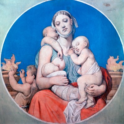 Studie voor het glas-in-lood in de Chapelle Saint Ferdinand, 1833 door Jean Auguste Dominique Ingres