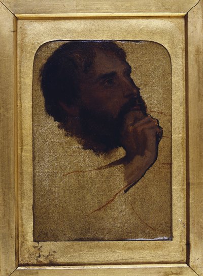 Studie van het hoofd van een oude man (detail) door Jean Auguste Dominique Ingres