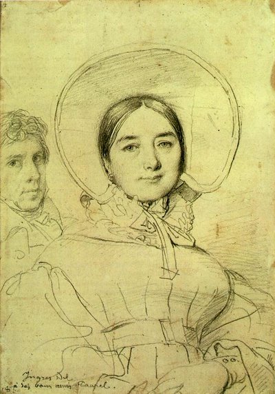 De kunstenaar en zijn vrouw door Jean Auguste Dominique Ingres