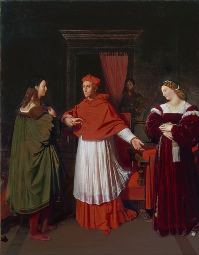 De verloving van Raphael en de nicht van kardinaal Bibbiena door Jean Auguste Dominique Ingres