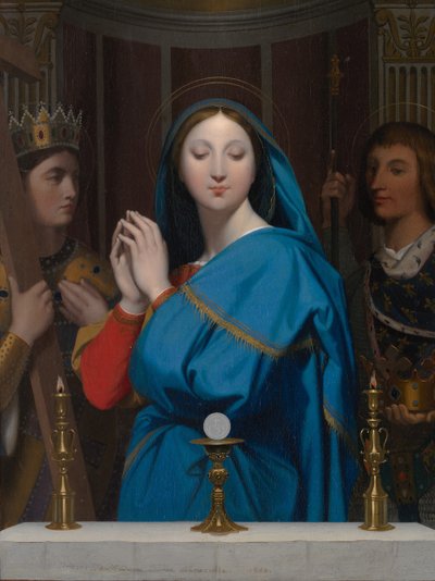 De Maagd die de Hostie Aanbidt door Jean Auguste Dominique Ingres