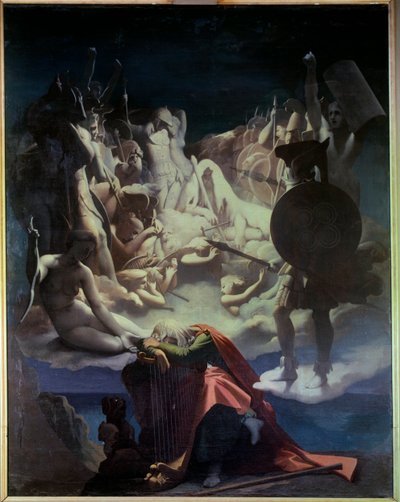 De droom van Ossian. Illustratie van de opera Ossian of de Barden door Jean-François Lesueur (1760-1837) door Jean Auguste Dominique Ingres