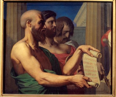 De tragische Griekse dichters: portretten van Aeschylus, Sophocles en Euripides (schilderij door Jean Auguste Dominique Ingres) door Jean Auguste Dominique Ingres