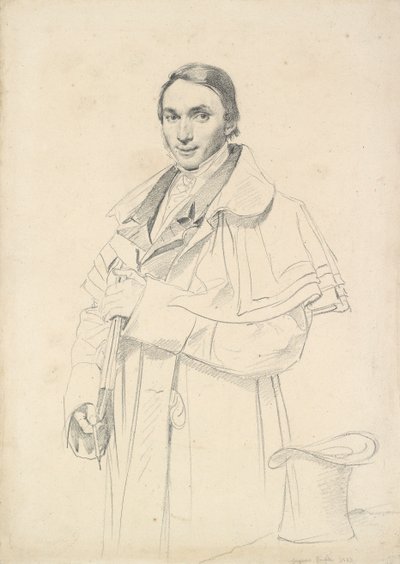 Driekwart-portret van Jean-Francois-Antoine Forest, 1823 door Jean Auguste Dominique Ingres