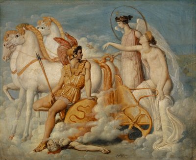 Venus, Gewond door Diomedes, Keert Terug naar Olympus door Jean Auguste Dominique Ingres