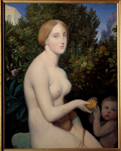 Venus in Paphos, portret van Madame Balay (1833 - 1901). Schilderij door Jean Auguste Dominique Ingres (1780-1867), schilderij voltooid door Alexandre Desgoffe (1805-1882) door Jean Auguste Dominique Ingres