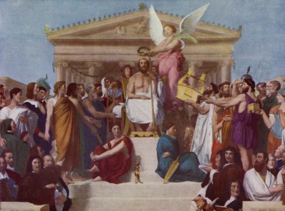 De apotheose van Homerus door Jean Auguste Dominique (after) Ingres