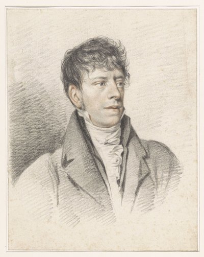 Portret van Jan Hulswit door Jean Augustin Daiwaille