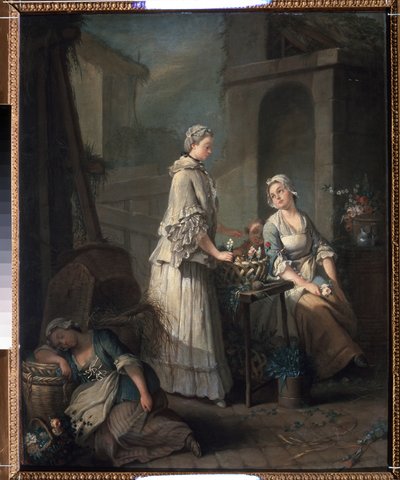 De bloemenverkoopster door Jean Baptiste Charpentier