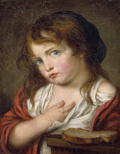 Klein Meisje dat Pruilt door Jean Baptiste (after) Greuze