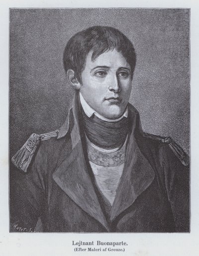 Napoleon Bonaparte als jonge luitenant van de artillerie, ca. 1785 door Jean Baptiste (after) Greuze