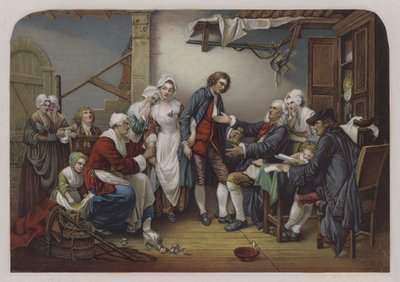 De dorpsbruid door Jean Baptiste (after) Greuze