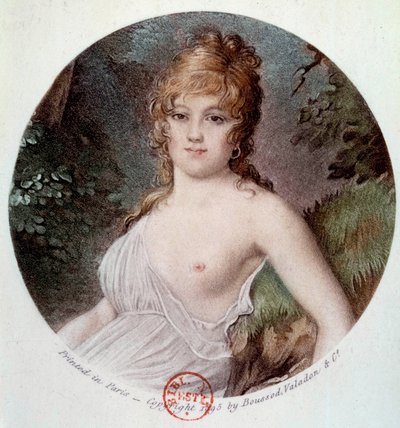 Portret van Madame Tallian, geboren Cabarrus, Prinses van Caraman - Chimay (1773-1835) genaamd Notre Dame de Thermidor door Jean Baptiste (after) Isabey