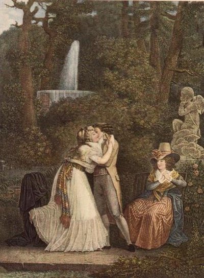 Julie, of de Eerste Kus van de Liefde, gravure door Jacques Louis Copia door Jean Baptiste (after) Mallet