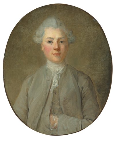 Portret van een jonge jongen door Jean Baptiste (attr. to) Perronneau