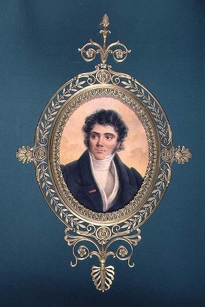 Portret van een heer in een zwarte jas met het Legioen van Eer op de revers door Jean Baptiste (studio of) Isabey