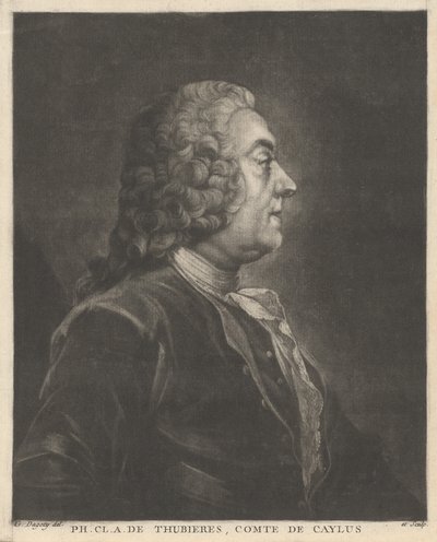 Ph. Cl. A. de Thubières, Graaf van Caylus door Jean Baptiste André Gautier Dagoty
